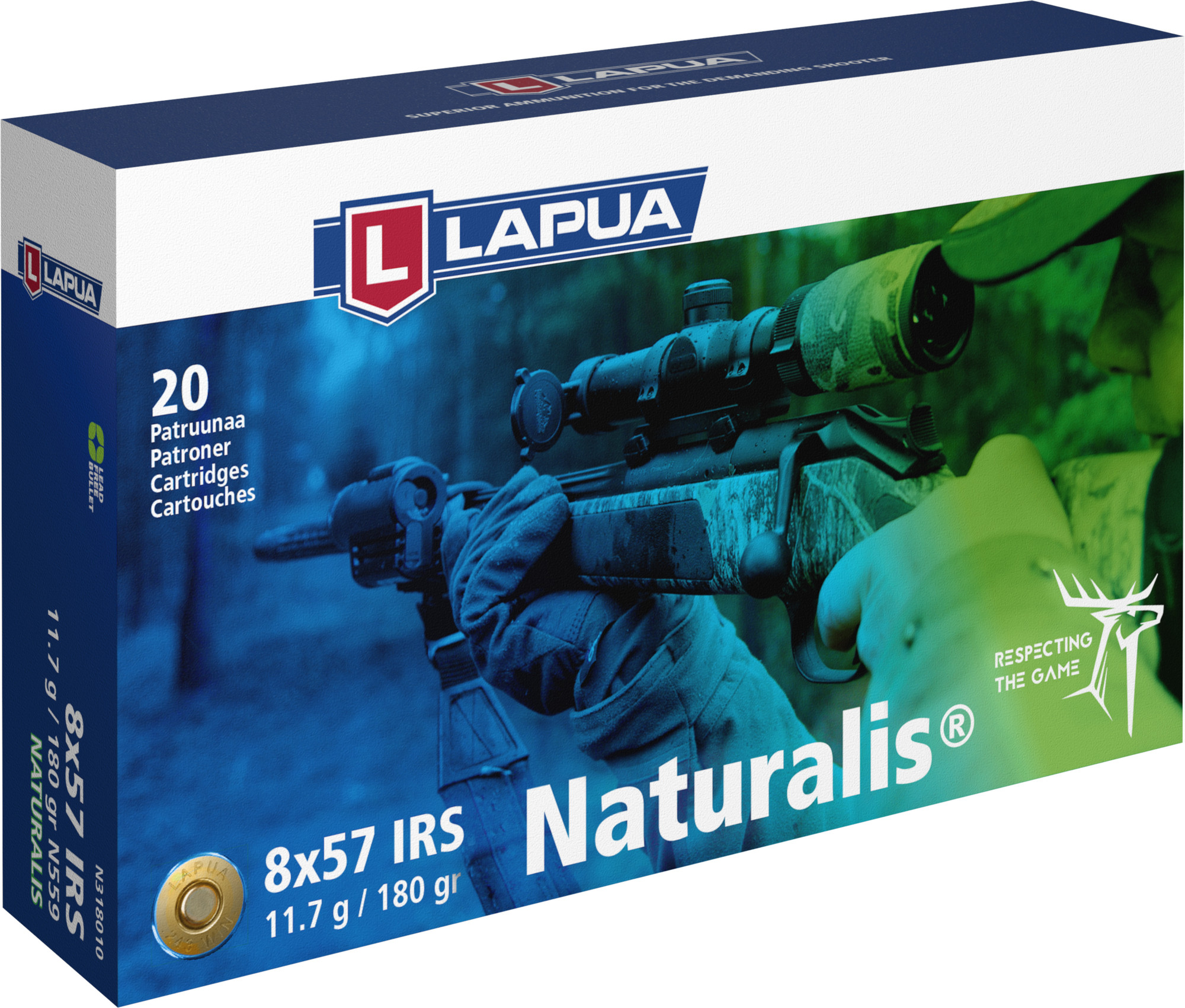 Lapua 8x57 IRS Naturalis 11,6 g patruuna 20 kpl/rs