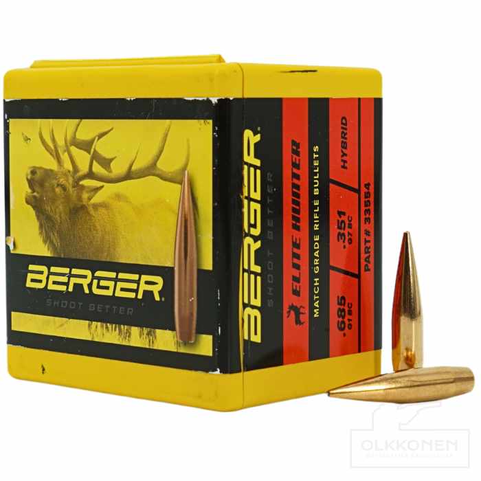 Berger .338 250gr/16,2g Elite Hunter Luoti 100kpl/rs