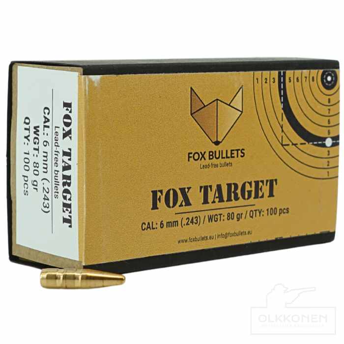 FOX Target 6 mm luoti 80gr FMJ  100 kpl