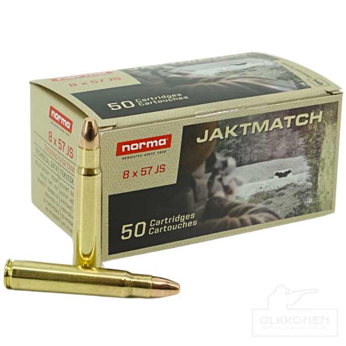 Norma 8x57 JS Jaktmatch 8g FMJ v0 860 m/s