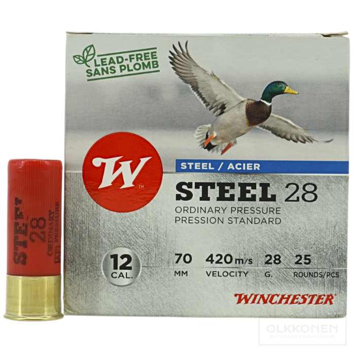 Winchester 12/70 Steel 28g 2,70mm 420 m/s 25 kpl/rs 